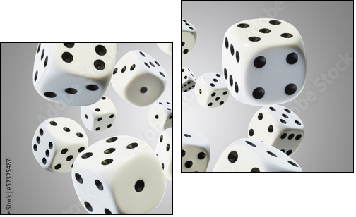 WÃ¼rfel, Perspektive, Fluchtpunkt, weiÃ 2 - Zweiteiliges Leinwandbild, Diptychon