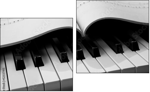 Piano keys and musical book - Zweiteiliges Leinwandbild, Diptychon