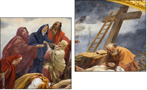 Vienna - Fresco of Deposition of the corss - Schottenkirche - Zweiteiliges Leinwandbild, Diptychon