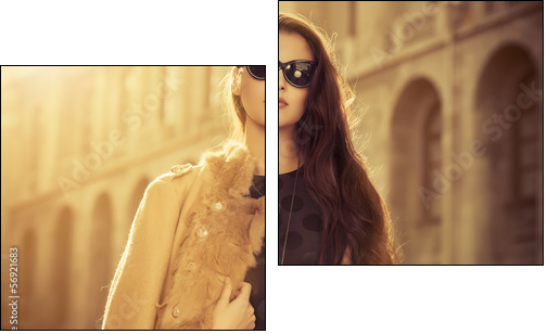 vogue model - Zweiteiliges Leinwandbild, Diptychon