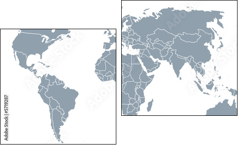 weltkarte, world map - Zweiteiliges Leinwandbild, Diptychon