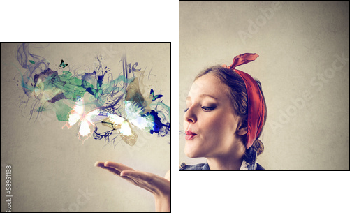 Wonderful Kiss - Zweiteiliges Leinwandbild, Diptychon