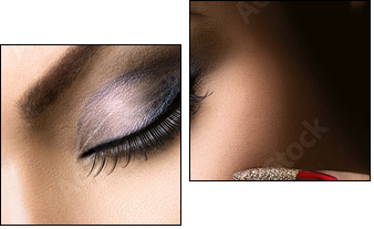 Fashion Beauty Model Girl. Manicure and Make-up - Zweiteiliges Leinwandbild, Diptychon