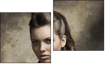 sexy dark lady with rock style - Zweiteiliges Leinwandbild, Diptychon