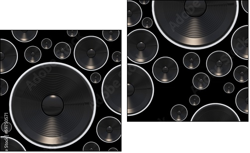 Loud Speakers Background - Zweiteiliges Leinwandbild, Diptychon