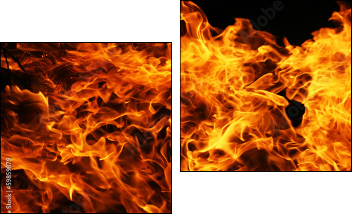 Fire - Zweiteiliges Leinwandbild, Diptychon