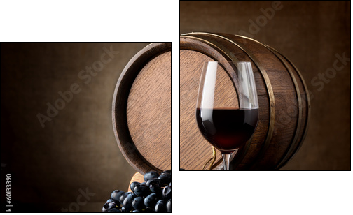 Glass and barrel - Zweiteiliges Leinwandbild, Diptychon