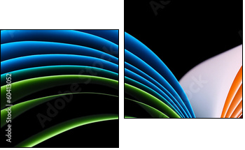Colorful art paper on black background - Zweiteiliges Leinwandbild, Diptychon