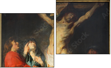 Antwerp - The Crucifixion paint by Jacob Jordaens - Zweiteiliges Leinwandbild, Diptychon