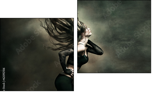 woman hot dance - Zweiteiliges Leinwandbild, Diptychon