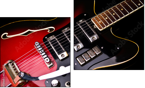 Close up of music guitar - Zweiteiliges Leinwandbild, Diptychon