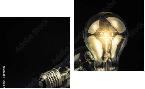 Light bulbs - Zweiteiliges Leinwandbild, Diptychon
