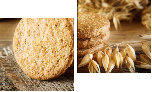 Oatmeal cookie - Zweiteiliges Leinwandbild, Diptychon