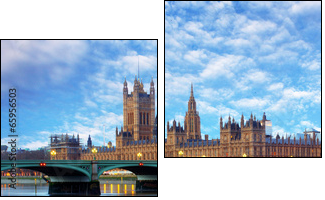 London panorama - Big ben, UK - Zweiteiliges Leinwandbild, Diptychon