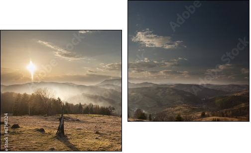 Majestic sunset - Zweiteiliges Leinwandbild, Diptychon