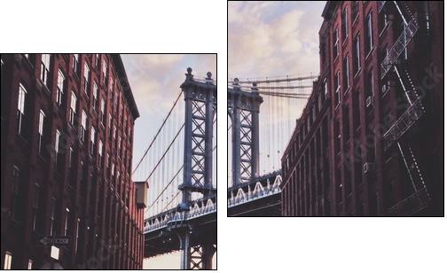 Manhattan bridge - Zweiteiliges Leinwandbild, Diptychon