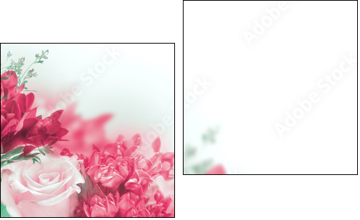 Bouquet of yellow roses, floral background - Zweiteiliges Leinwandbild, Diptychon