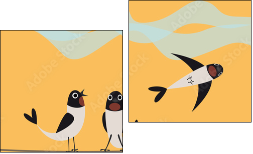 hirondelle - Zweiteiliges Leinwandbild, Diptychon