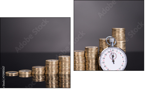 Time is money concept - Zweiteiliges Leinwandbild, Diptychon
