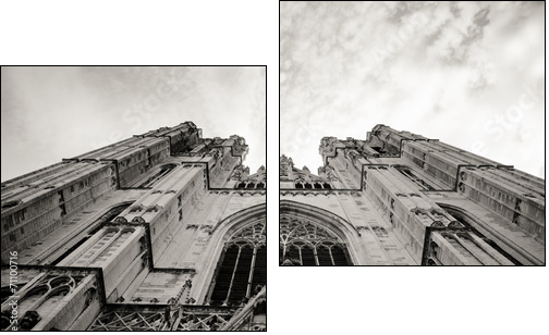Cathedral of St. Michael view from the ground - b&w - Zweiteiliges Leinwandbild, Diptychon