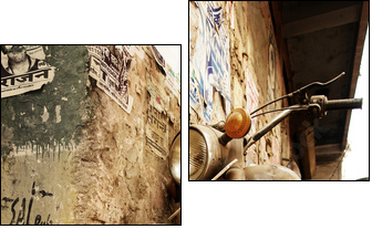 Old bike - Zweiteiliges Leinwandbild, Diptychon
