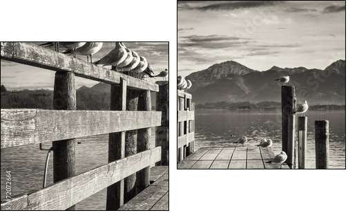 old wooden jetty - Zweiteiliges Leinwandbild, Diptychon