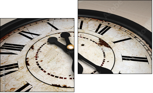 vintage clock - Zweiteiliges Leinwandbild, Diptychon