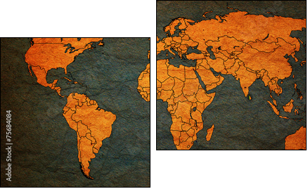 sri lanka territory on world map - Zweiteiliges Leinwandbild, Diptychon