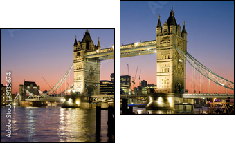 Tower Bridge Panorama - Zweiteiliges Leinwandbild, Diptychon