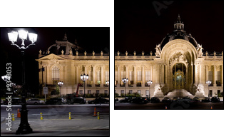 Petit Palais (Small Palace) in Paris at night - Zweiteiliges Leinwandbild, Diptychon