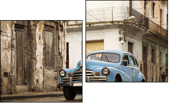 Old car on the street of Havana, Cuba - Zweiteiliges Leinwandbild, Diptychon