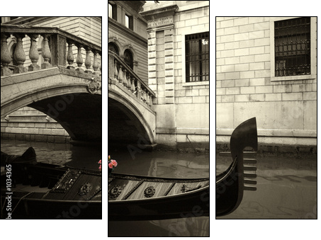 pink flowers and gondola - Dreiteiliges Leinwandbild, Triptychon