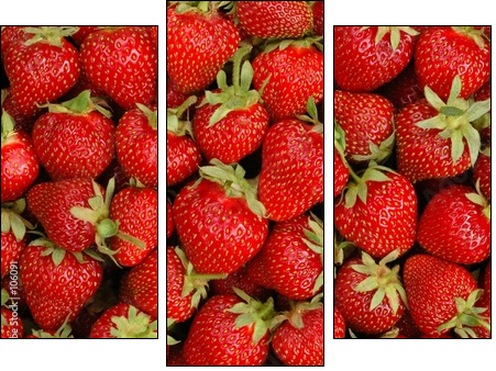 strawberries - Dreiteiliges Leinwandbild, Triptychon