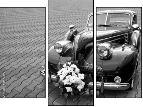 Wedding limousine - Dreiteiliges Leinwandbild, Triptychon