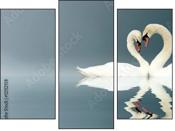 Love Swans - Dreiteiliges Leinwandbild, Triptychon