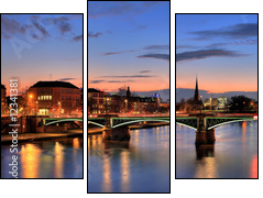 Panorama von Frankfurt am Main - Dreiteiliges Leinwandbild, Triptychon