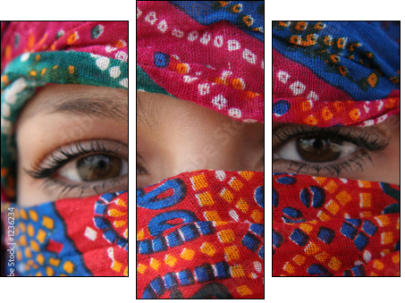 arabische augen 3 - Dreiteiliges Leinwandbild, Triptychon