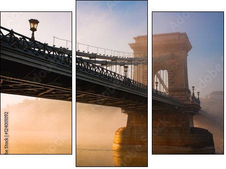 Budapest chain bridge - Dreiteiliges Leinwandbild, Triptychon