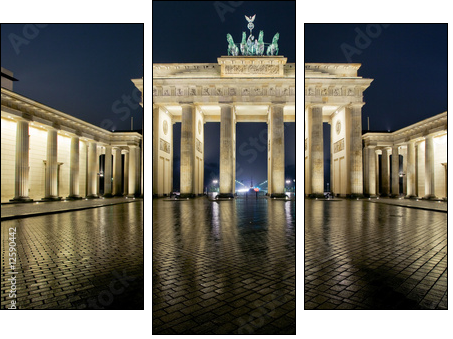 brandenburger tor bei nacht 2 - Dreiteiliges Leinwandbild, Triptychon