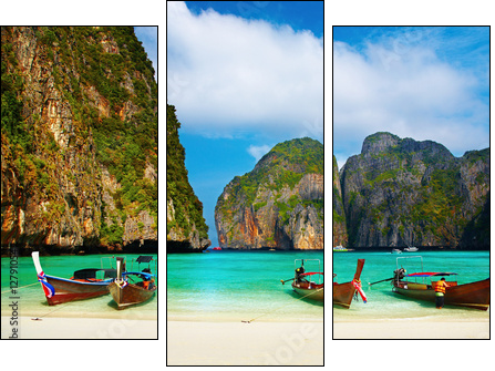 Tropical beach, Maya Bay, Thailand - Dreiteiliges Leinwandbild, Triptychon
