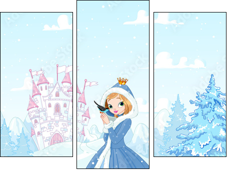 Winter Princess - Dreiteiliges Leinwandbild, Triptychon