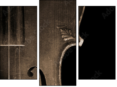 Part of vintage violin - Dreiteiliges Leinwandbild, Triptychon