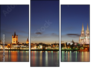 KÃ¶ln bei Sonnenuntergang - Dreiteiliges Leinwandbild, Triptychon