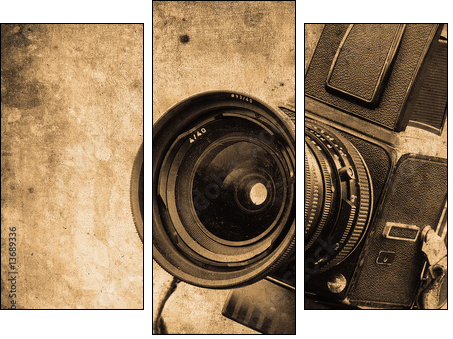 photo camera - Dreiteiliges Leinwandbild, Triptychon