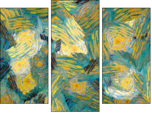 Varicoloured texture from oil paints - Dreiteiliges Leinwandbild, Triptychon