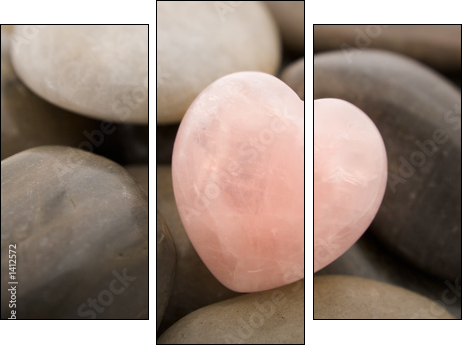 rose quartz heart - Dreiteiliges Leinwandbild, Triptychon