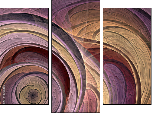 Floral fractal - Dreiteiliges Leinwandbild, Triptychon