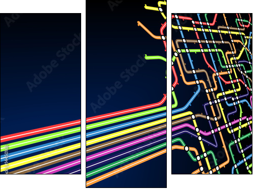 Subway slant - Dreiteiliges Leinwandbild, Triptychon