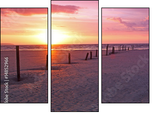 warming glow at burnham on sea - Dreiteiliges Leinwandbild, Triptychon