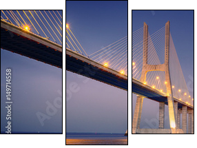 sunrise on Vasco da Gama bridge - Dreiteiliges Leinwandbild, Triptychon